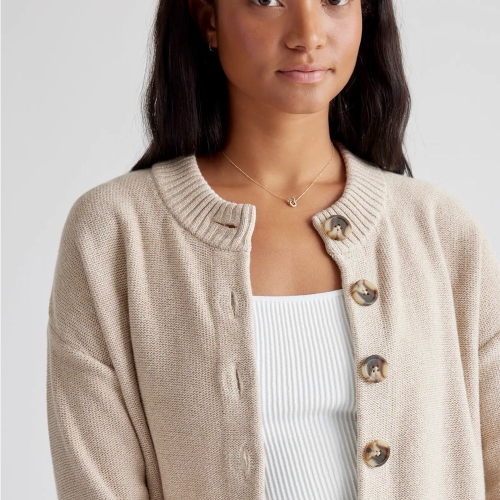 Quince 100% Organic Cotton Cropped Cardigan - Brand New with tags!